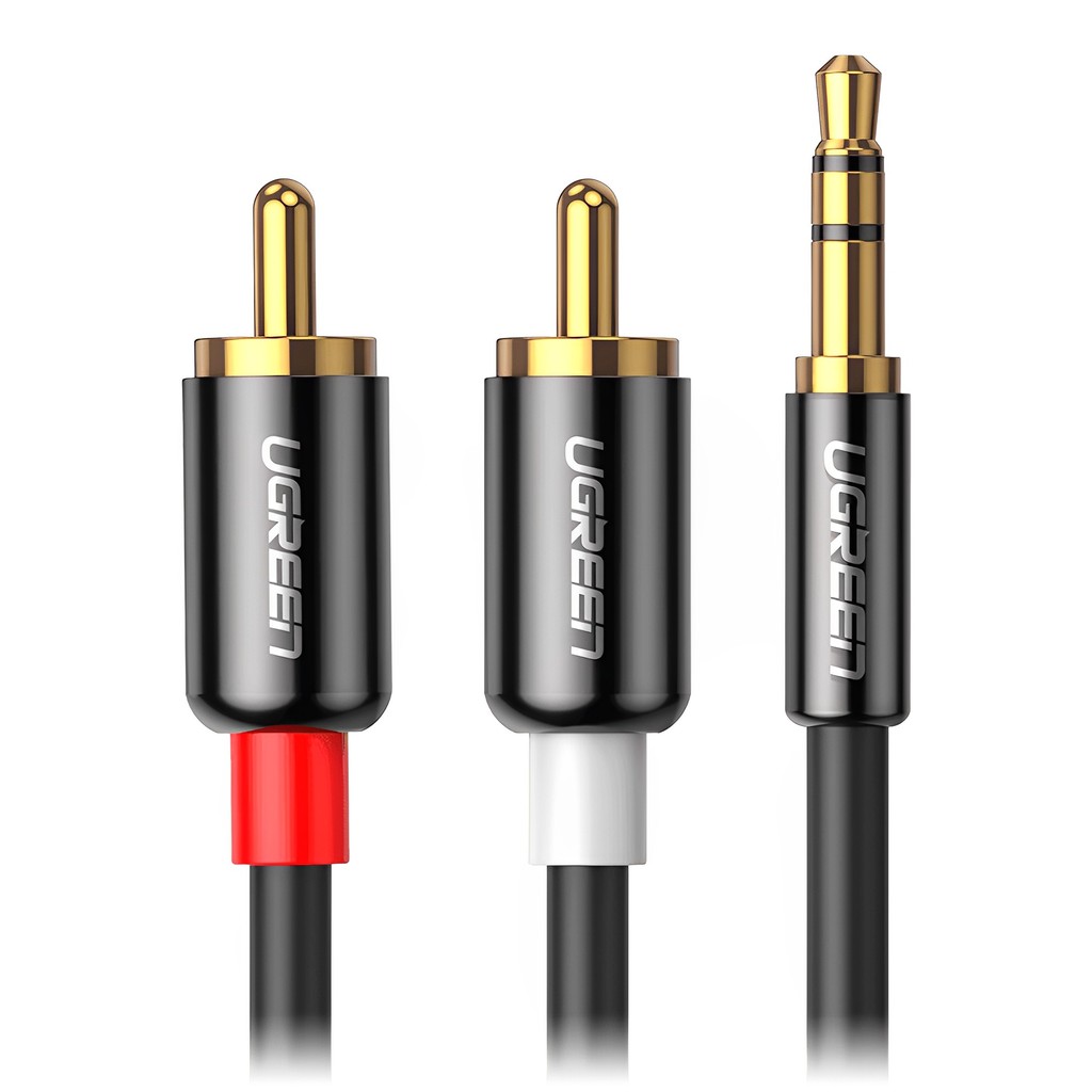 Cabo de Áudio Ugreen 3.5mm para 2Rca Macho 1.5 Metro Preto