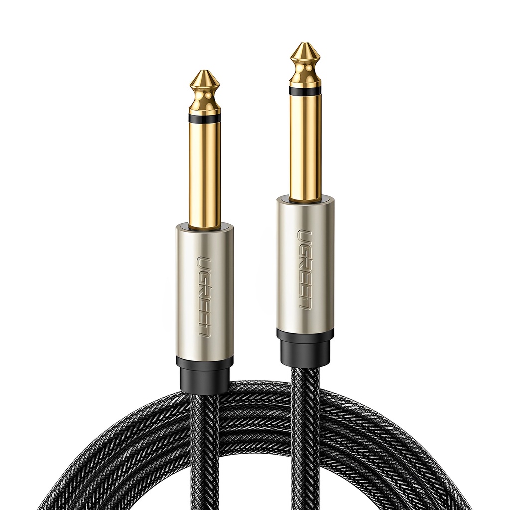 Cabo Áudio Stereo Guitarra Violão 6.5mm Macho 3Metros Preto