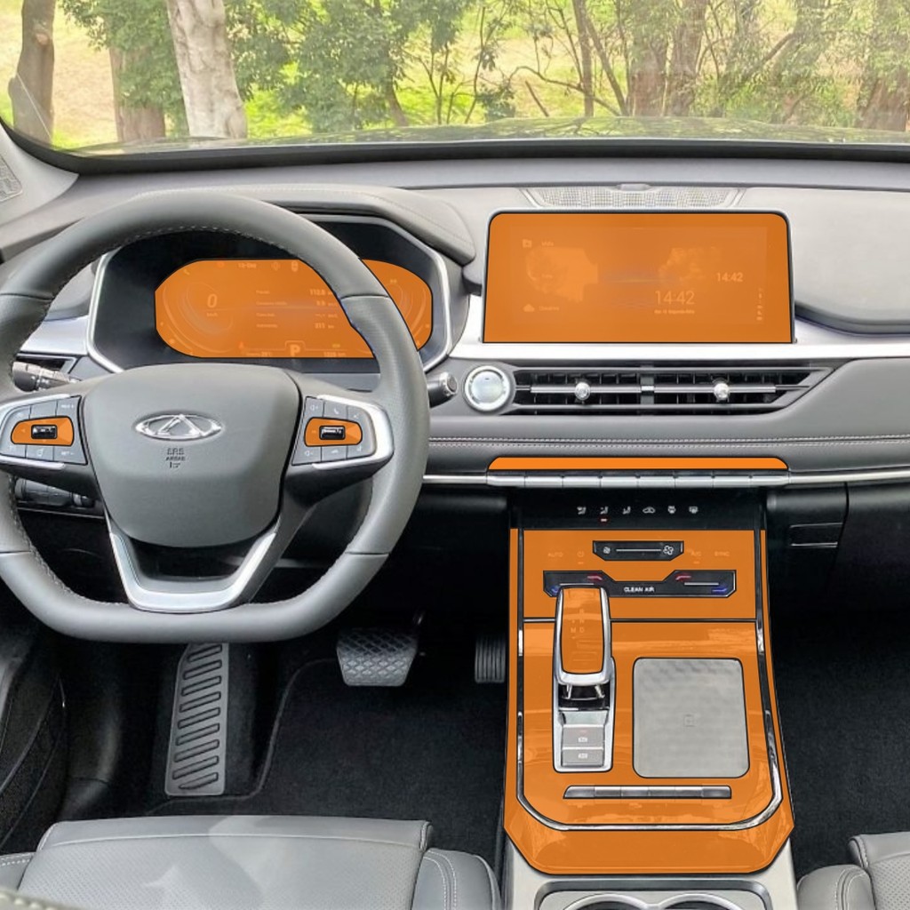 Película PPF Proteção Kit Interior Completo Tiggo 7 Sport 2022 2023 2024 2025 Transparente TPU Premium