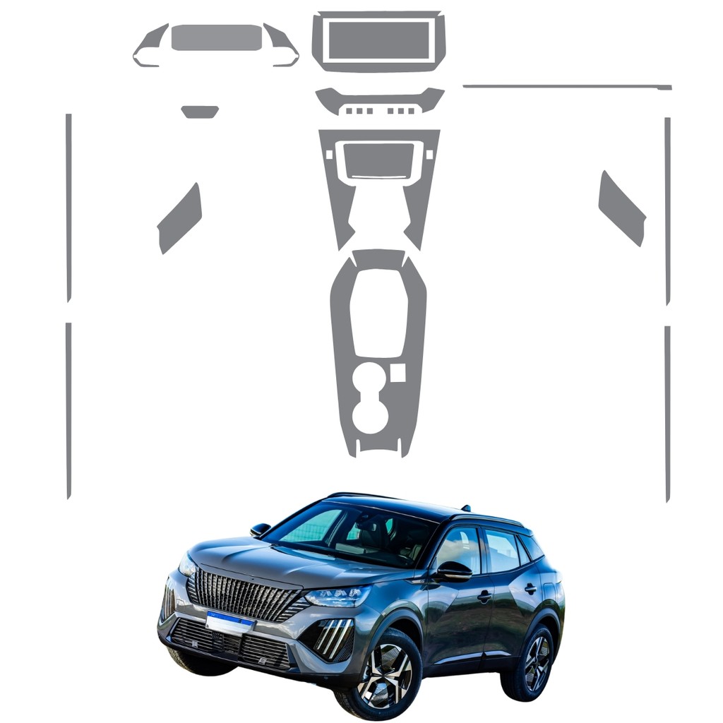 Película PPF Proteção Kit Interior Completo Peugeot 2008 GT 2025 Transparente TPU Premium Anti Risco