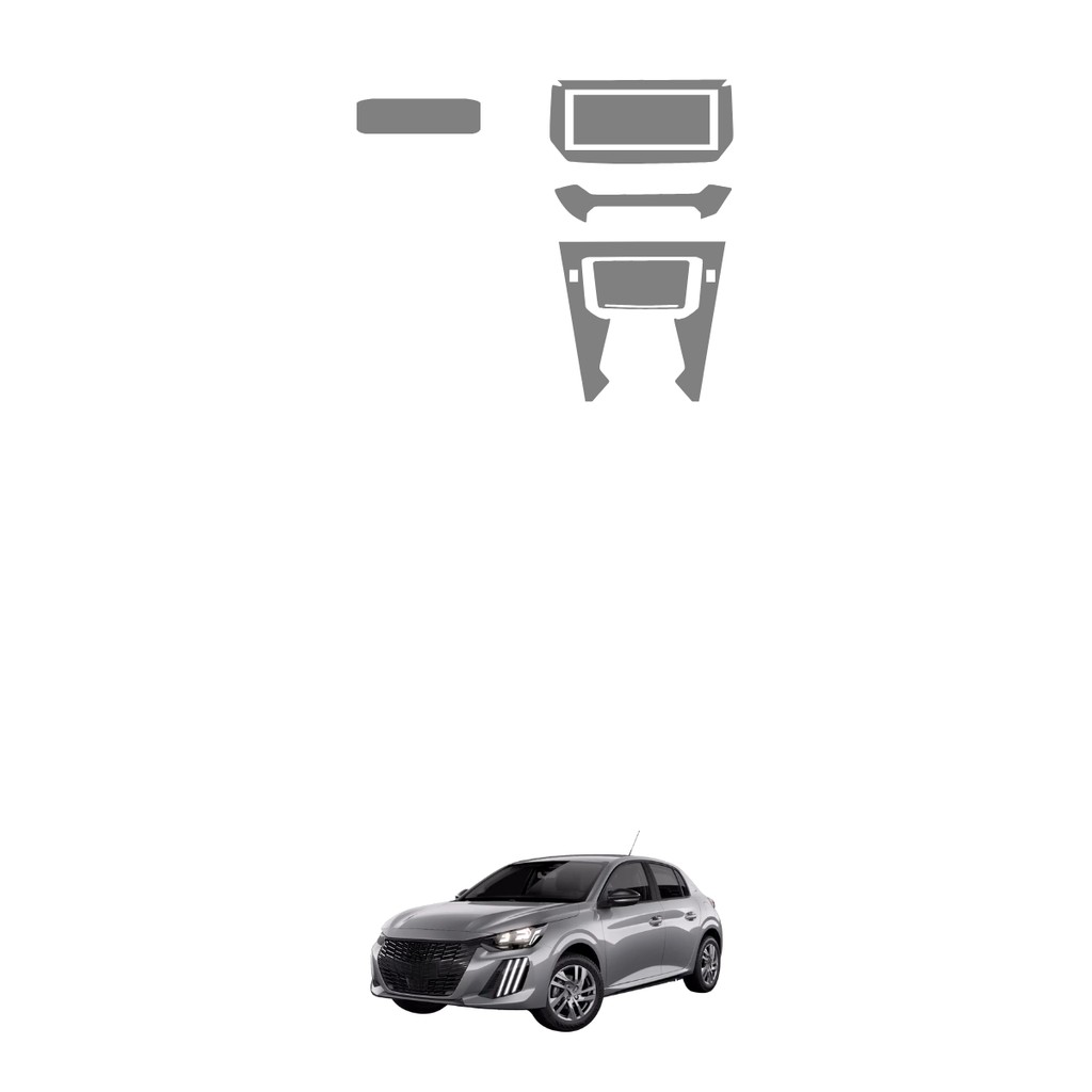 Película PPF Proteção Kit Interior Básico Peugeot 208 GT Turbo 2024 2025 2026 Transparente TPU Anti Risco