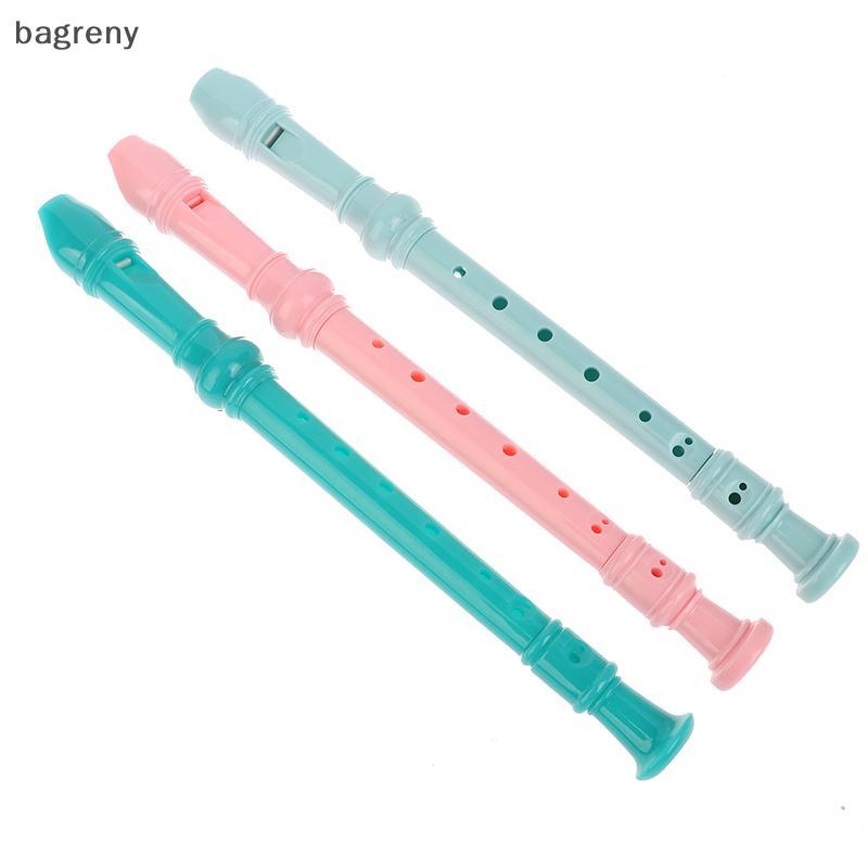 [bagreny] 1Pc Gravador De Plástico Com 8 Furos Flauta Longa Instrumento De Sopro Colorido De Presente Infantil Para Clar