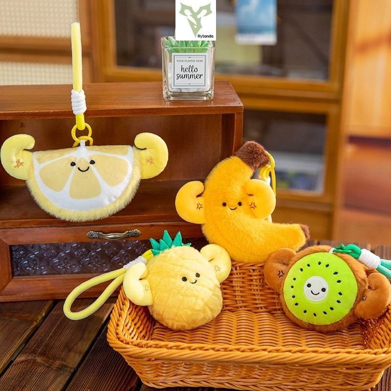 Rytanda Food Plushie Apple Kiwi Banana Cenoura Tomate Melancia Laranja Abacaxi Limão Brinquedo De Pelúcia Decoração Fofa