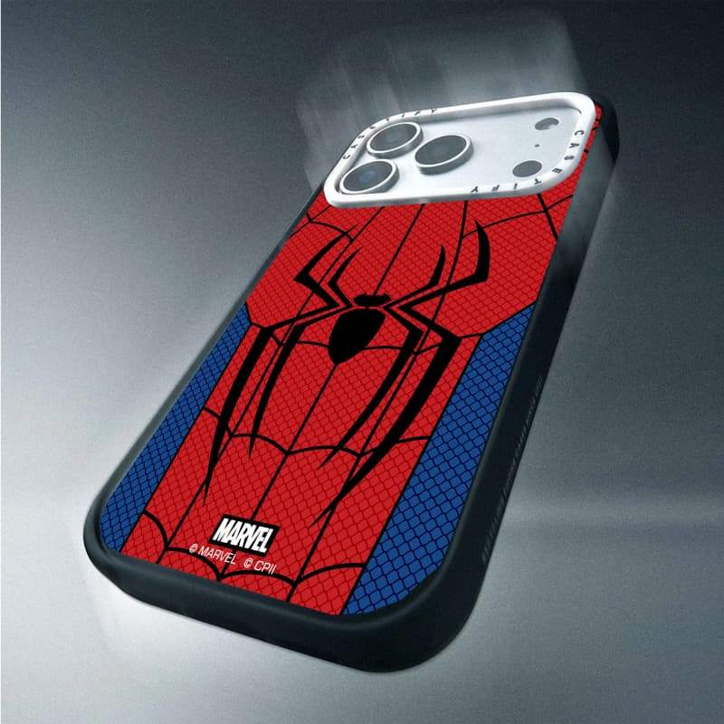 CASECASE X Spider-Man Novo Terno Capa Branca Câmera Anel Edição Preto Fosco De Impacto De Sucção Magnética Rígida Para A