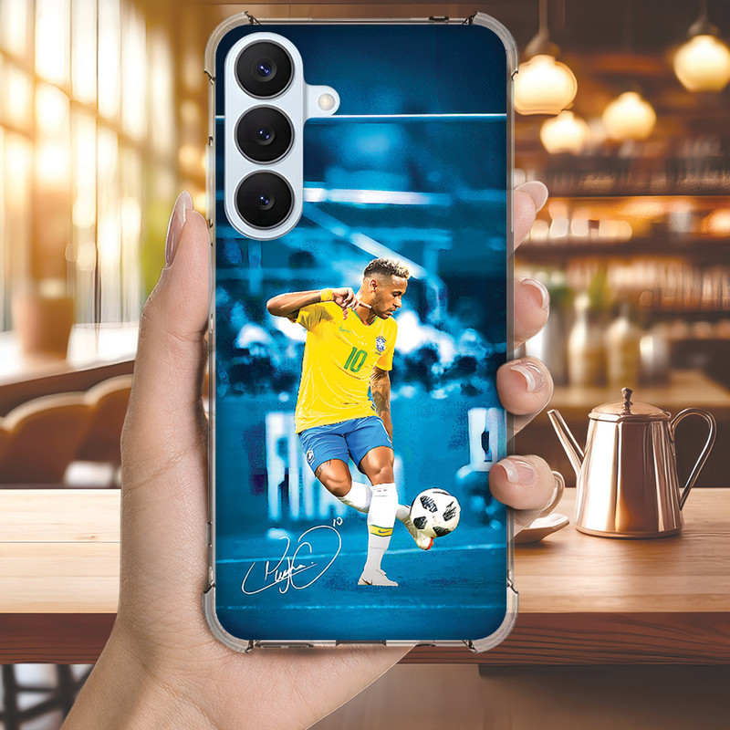 Capa Capinha GALAXY S20 ULTRA FE S10 PLUS S10E S9 S8 A73 A72 Anti-impacto Personalizada futebol NEYMAR (4113)
