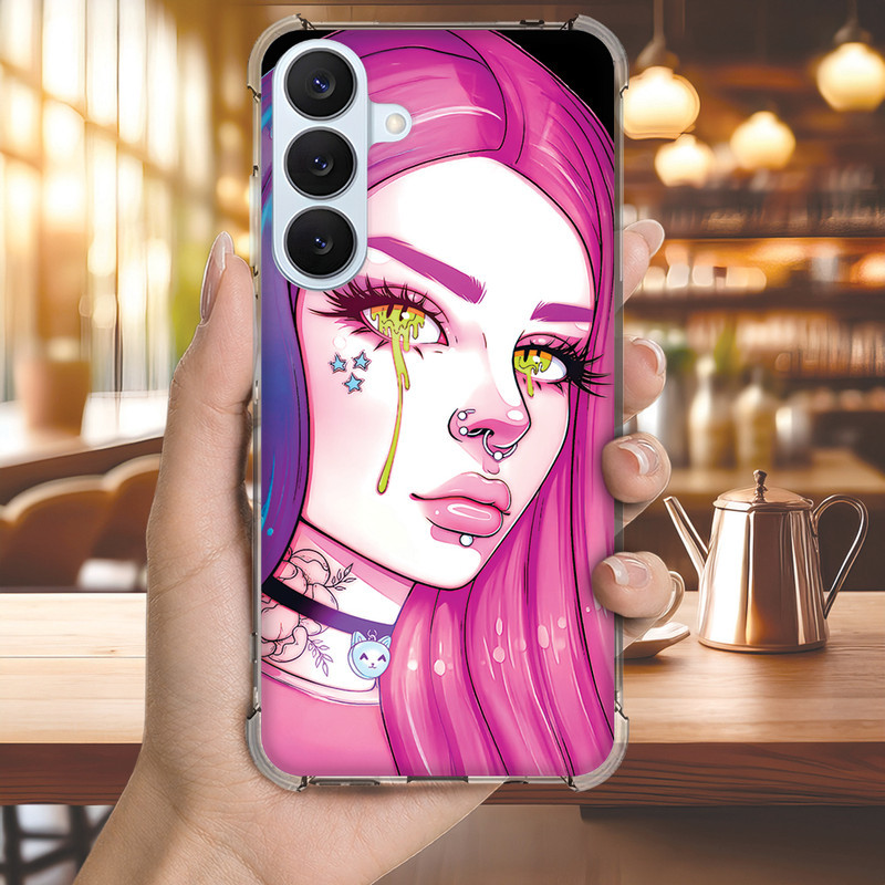 Capa Capinha GALAXY S20 ULTRA FE S10 PLUS S10E S9 S8 A73 A72 Anti-impacto Personalizada lagrimas GAROTA (4104)