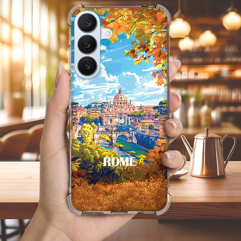 Capa Capinha GALAXY S20 ULTRA FE S10 PLUS S10E S9 S8 A73 A72 Anti-impacto Personalizada paisagem cidade ROMA (4239)