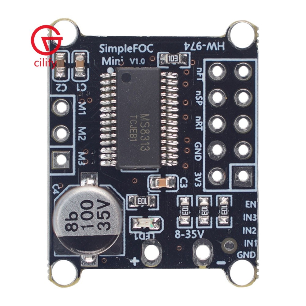 1 Peça Para Placa De Driver De Controlador De Motor Sem Escova FOC Mini DC Simples 8-30V Entrada 2.5A Saída Prototipagem