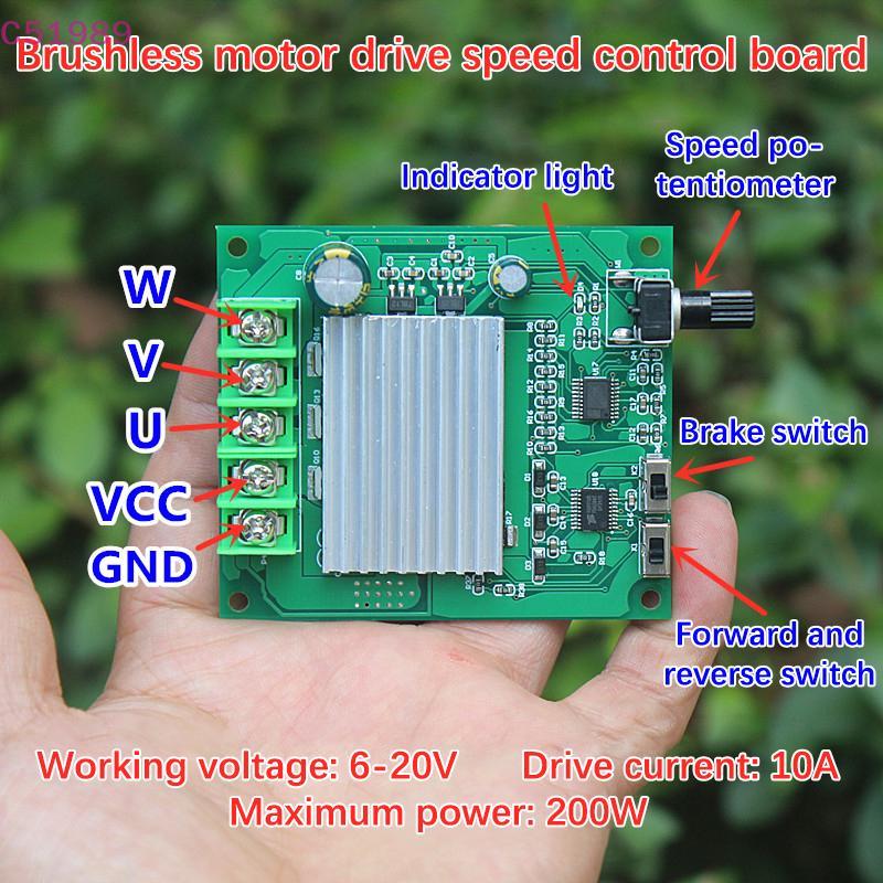 [kaan] Placa De Controle De Driver De Motor Sem Escova 200W DC 6-20V Módulo De Proteção De Controlador Para De Disco Ríg