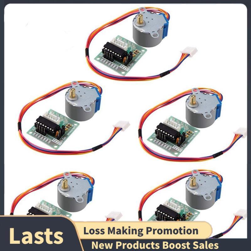 5 Conjuntos De Motor De Passo 28BYJ-48 ULN2003 5V + Placa De Driver ULN2003 Adequada Para Módulo De Teste Kit DIY