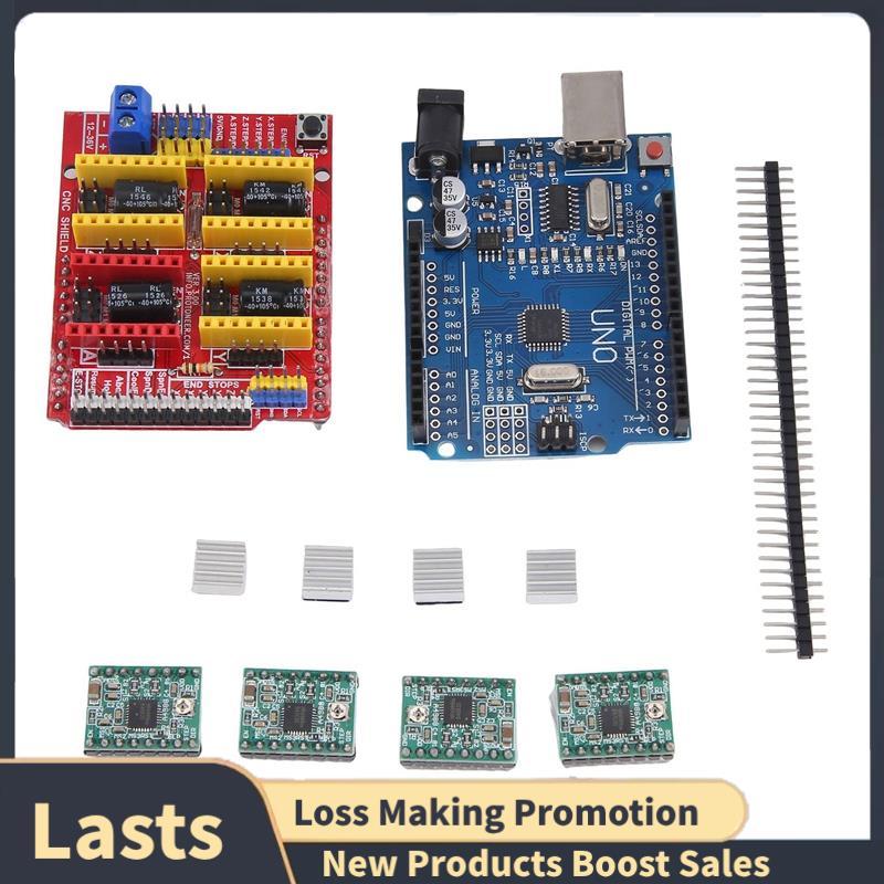 KIT DIY Para Impressora 3D , Placa De Expansão De Escudo CNC + Driver De Motor De Passo A4988 Com Dissipador De Calor +