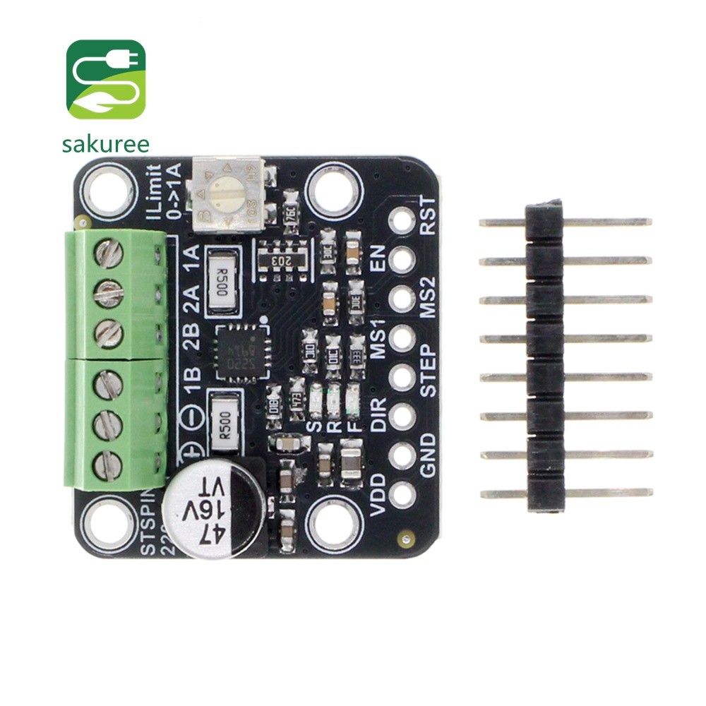 Placa De Fuga Do Driver Motor De Passo STSPIN220 1/256 Microstepping 1.8V-10V 0.08A-1.3A Módulo PCB De Controle De Desvi