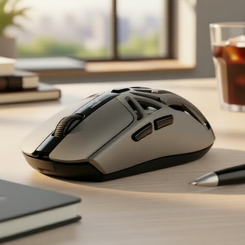 SMAILWOLF RS8 Mouse Ergonômico: 73g ultraleve, tela digital, modo duplo, sensor gamer, múltiplos níveis de DPI, 20