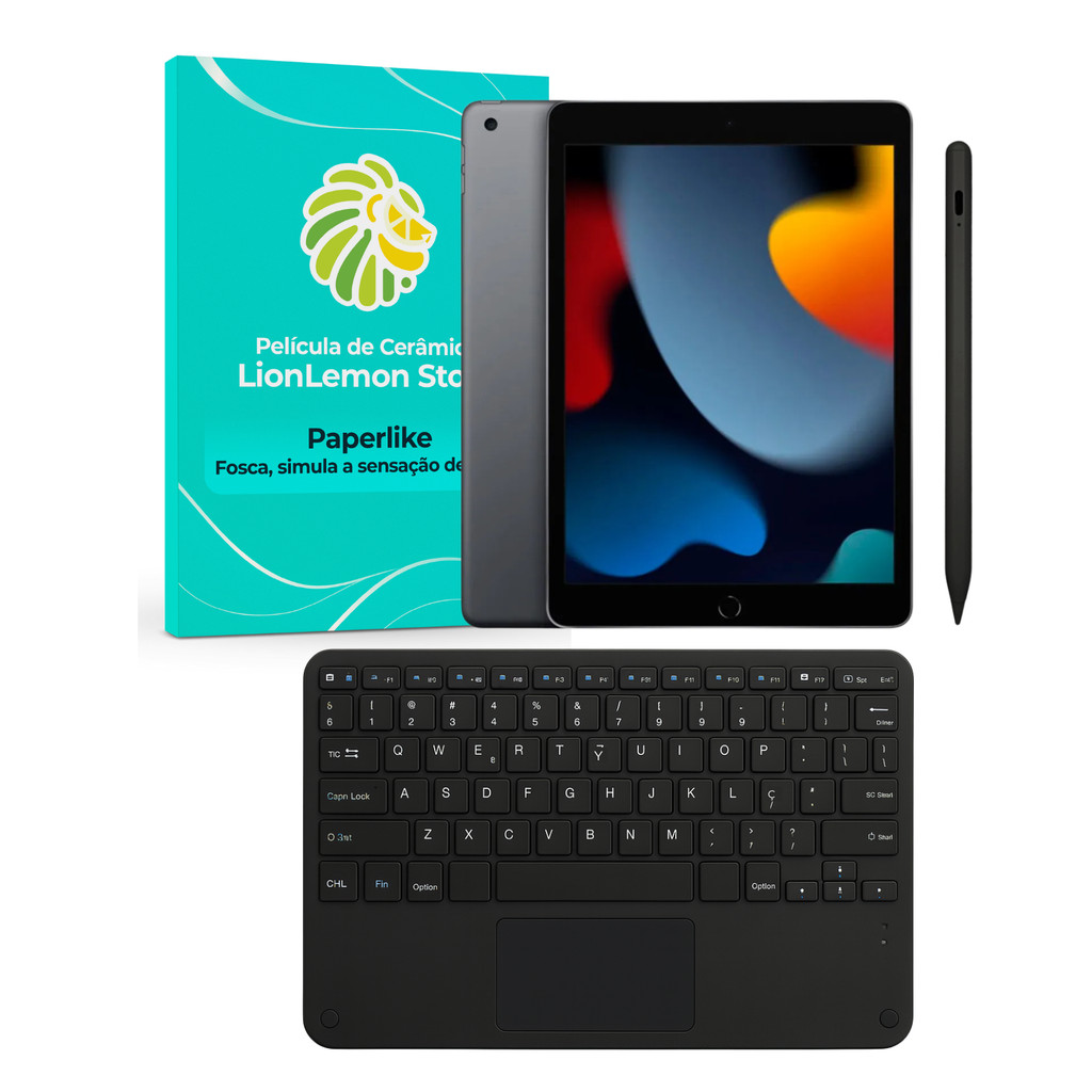 Kit Caneta, Pelicula Paperlike e Teclado Touchpad para iPad 9 - LionLemon Store