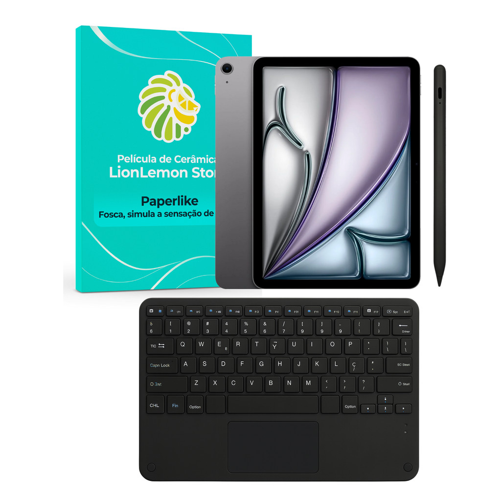 Kit Caneta, Pelicula Paperlike e Teclado Touchpad para iPad Air 11 (2024 - 2026) - LionLemon Store