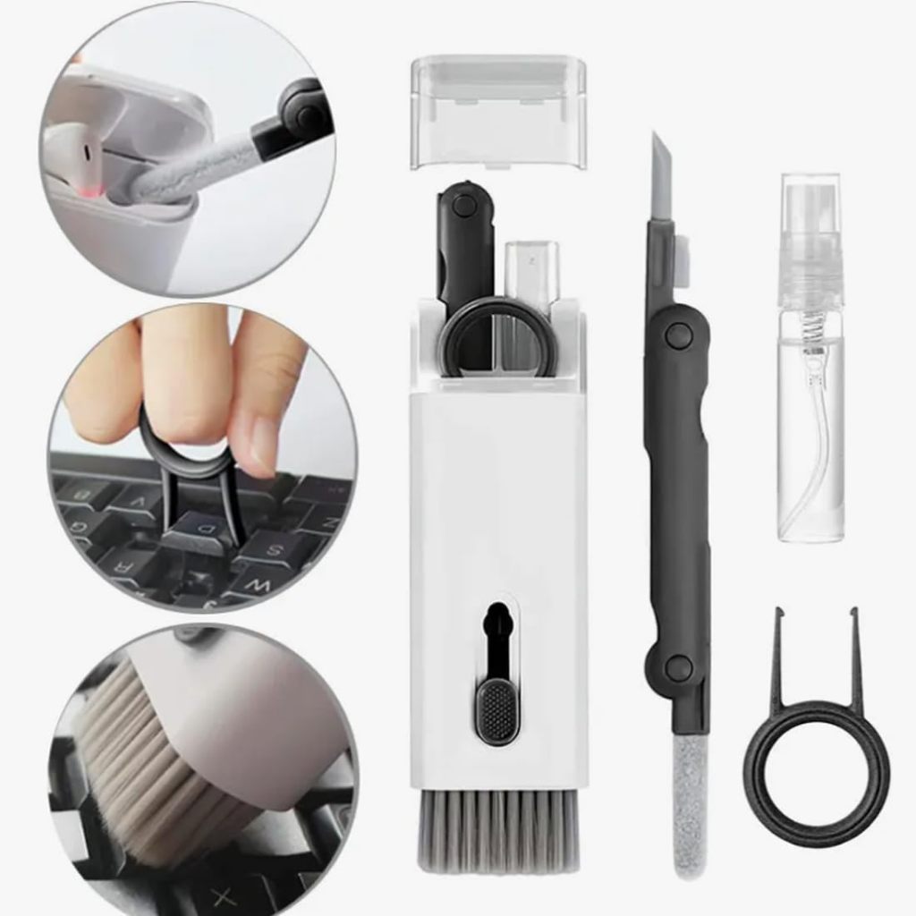 Kit Escova de Limpeza 7 em 1 para Teclado, Telas e  Fones de Ouvido - Escolha sua Cor