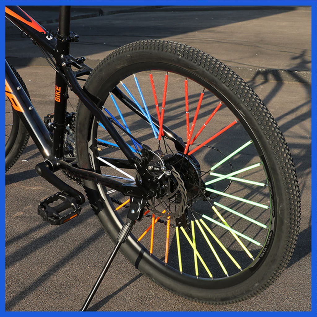 Night Riding Bike Accessories Bicycle Spoke Wraps 12pcs Skins Reflective Wheel Decoration Safety Covers for Road Mountai