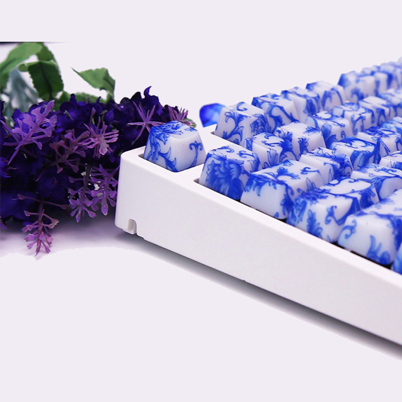 Filco azul branco porcelana roxo branco keycap teclado mecânico transferência de água keycap OEM personagem High-End tra