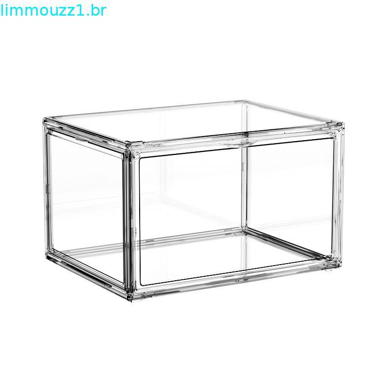 Clear Acrylic Display Case, Stackable Plastic Storage Bins with Magnetic Attraction Lid, Showcase for Cosmetic, Large Fi