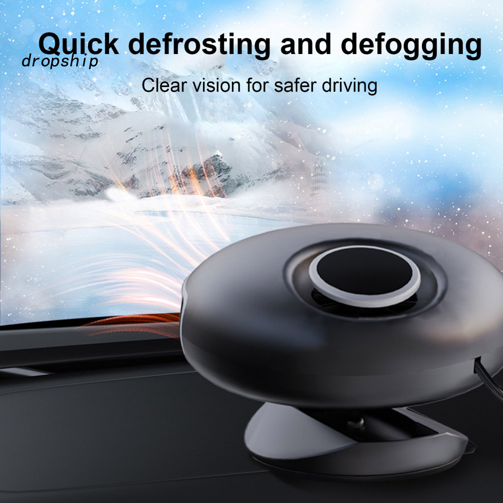 Car Spacec Heater Universal 12v 150w and Cooler Fan – Portable 360° Rotatable Auto Space Windshield Defroster for