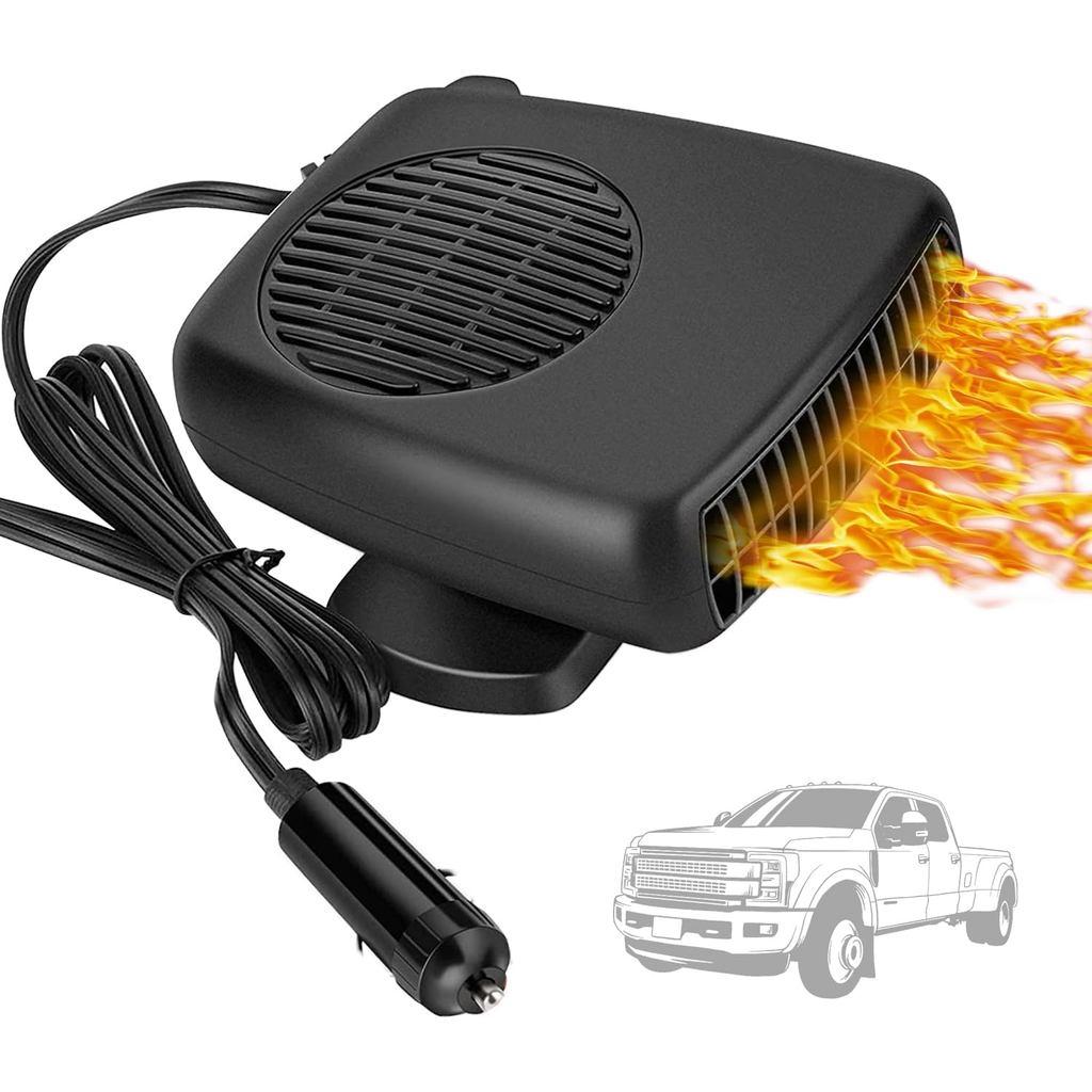 150W Car Heater and Defroster, 12V Portable Heater Fan with 360° Rotation, Rapid 30-Second Windshield Defrosting & Demis