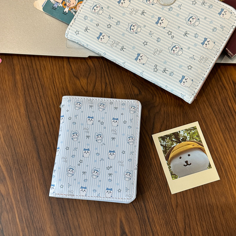 Casa caseira diversão azul oito carteira japonês bonito ins estilo antigo simples documento titular do cartão Multi-cart