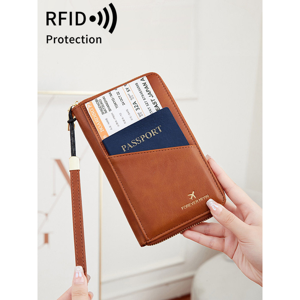 Porta-passaporte Escova antirroubo Bolsa de armazenamento de documentos para passaporte de viagem no exterior Porta-cart