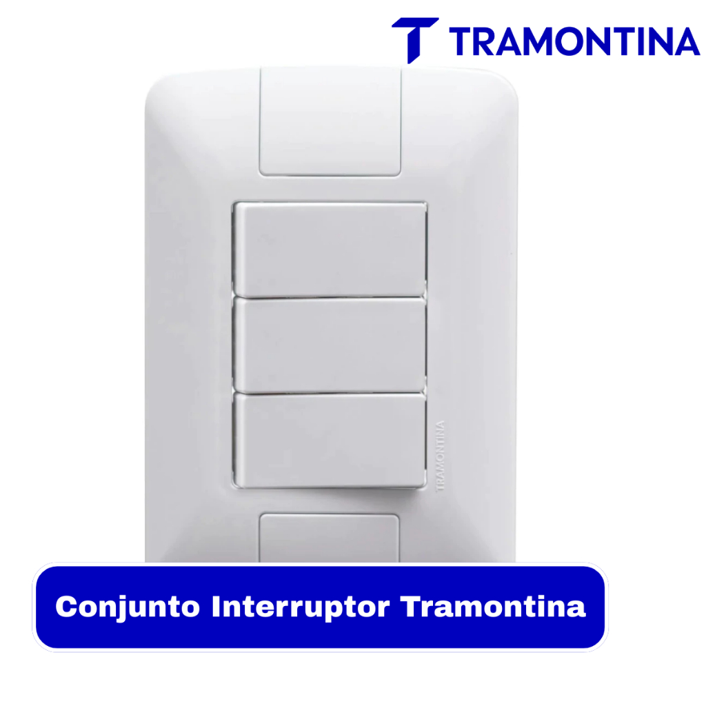 Conjunto 4x2 com 3 Interruptores Simples Aria Branco Tramontina