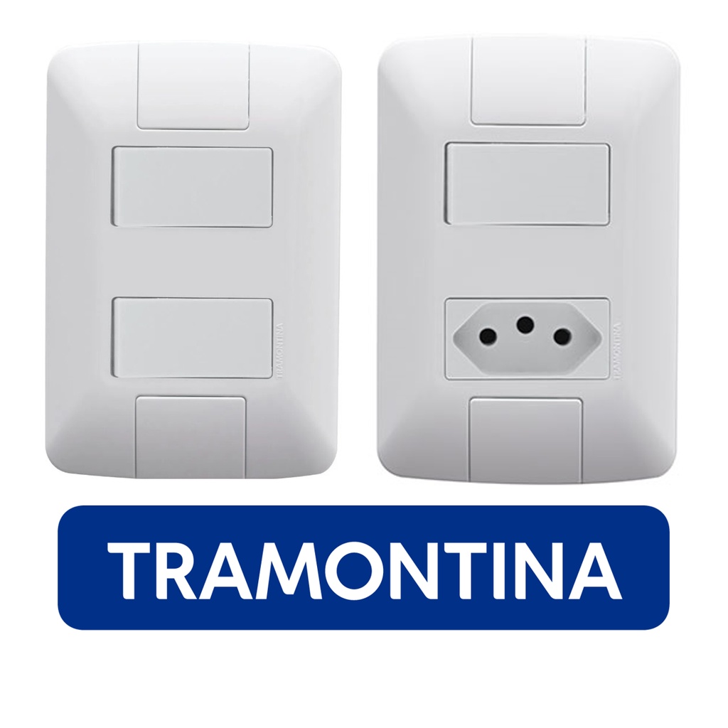 Conjunto 4x2 Tomada Com Interruptor Ou Interruptor Duplo Aria Tramontina