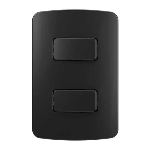 Conjunto 1 Interruptor Simples e 1 Paralelo + placa 4x2 MarGirius B3 (Preto)