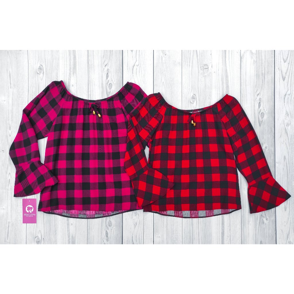 BLUSA MANGA LONGA FLARE XADREZ INFANTIL MINI DIVA