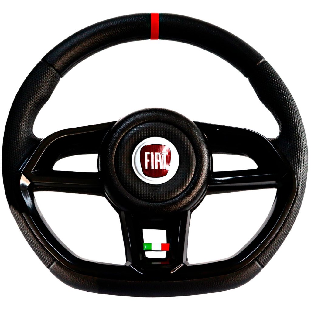 Volante Esportivo Preto Emblema Vermelho Itália Anel Vermelho Uno Elba Prêmio 1985 1986 Fiorino