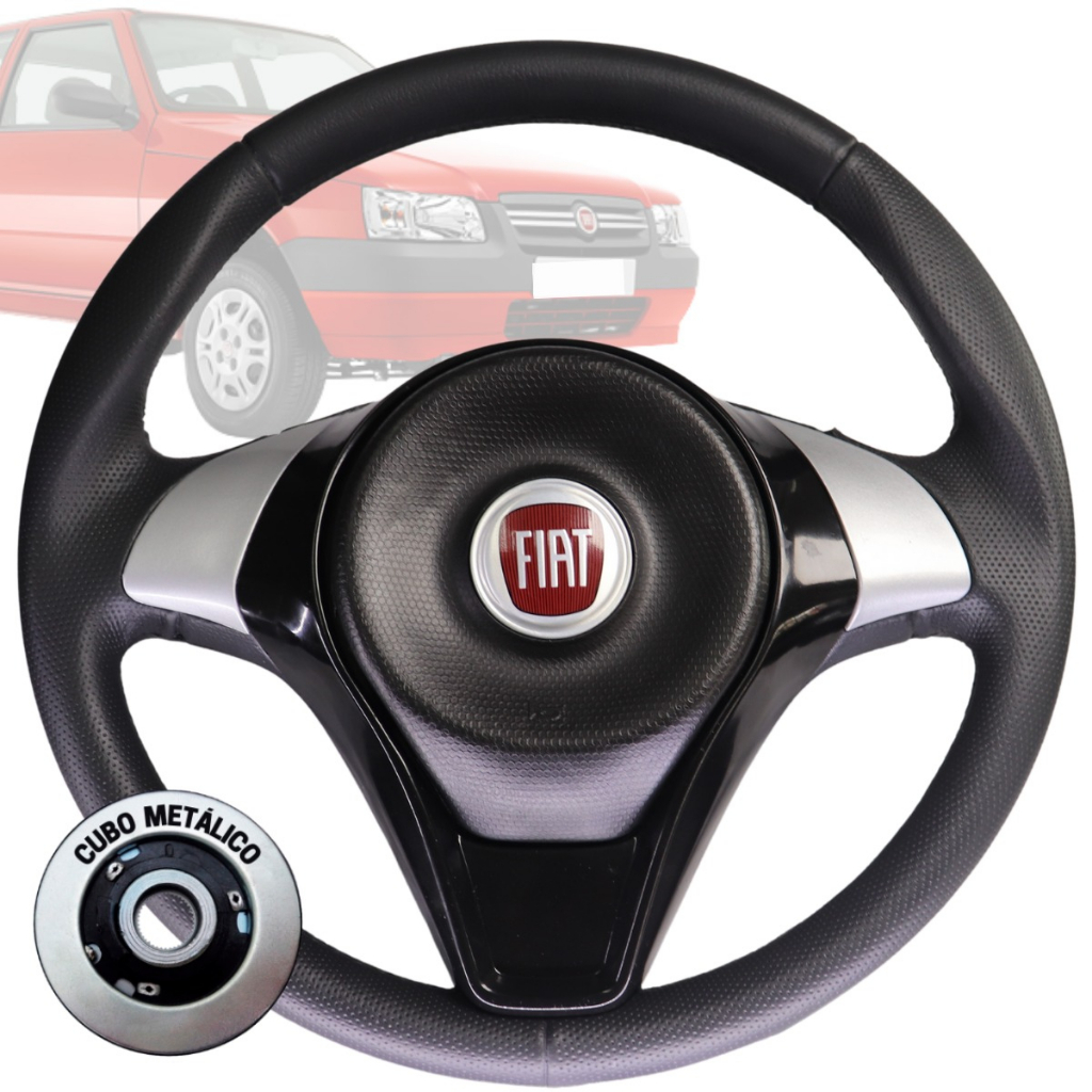 Volante Palio Sport Preto Emblema Logo Vermelho Uno Elba Premio 1985 1986 1987 1988 1989 1990 1991