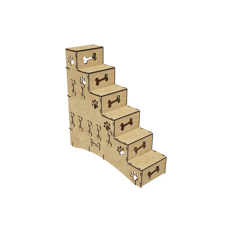 Escada PET 6 Degraus para cachorros Com 90cm de Altura