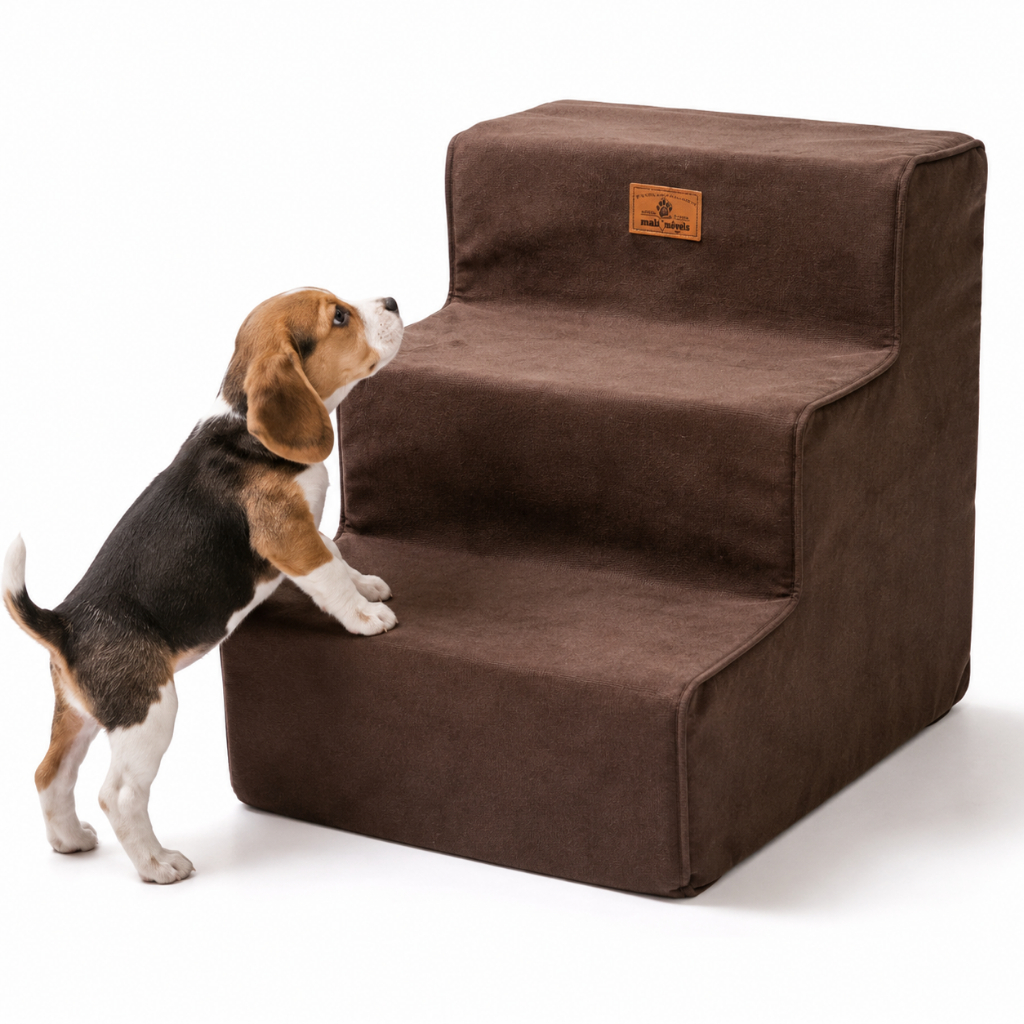 Escada Pet 3 Degraus D28 Para Cachorro Idoso Sofá Cama Não Afunda