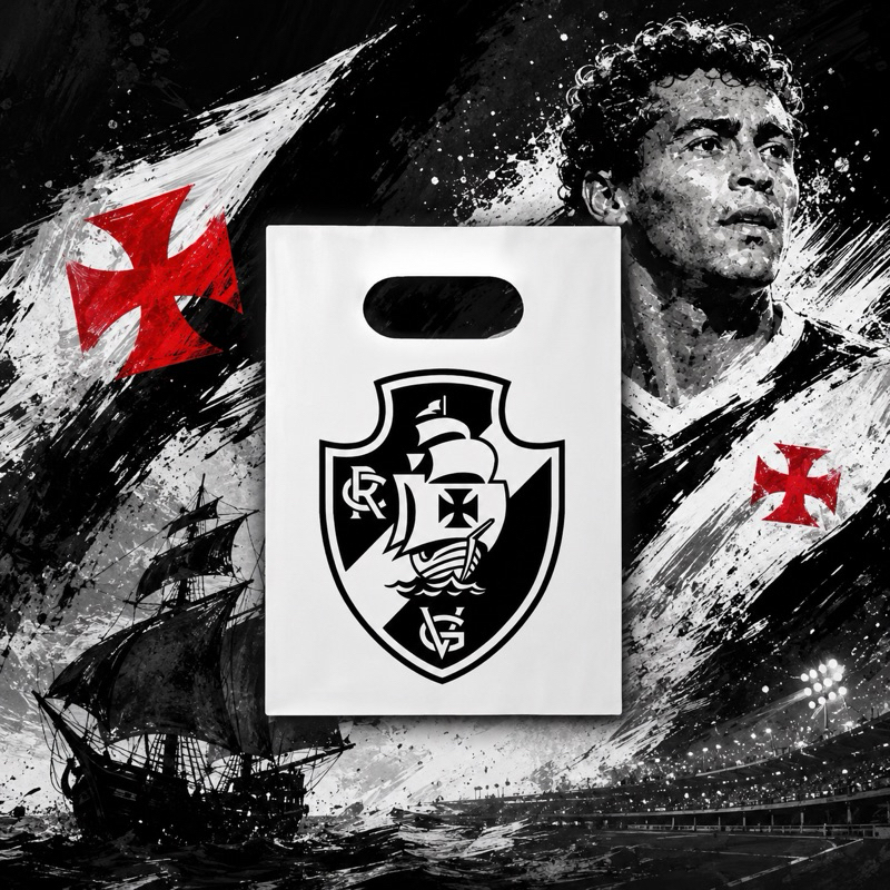 Sacolas Plásticas 16x20 Personalizada do Vasco Da Gama Lembrancinha de Futebol