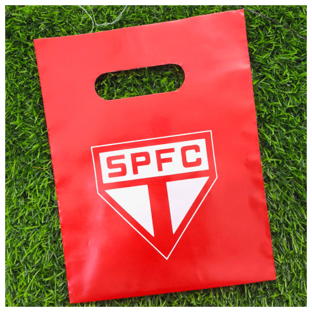 Sacolas Plásticas 16x20 Personalizada do São Paulo SPFC Lembrancinhas De Aniversário
