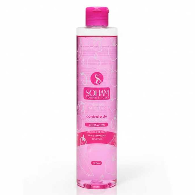 Água Micelar Vegana Tutti Frutti Soham 310ml - Controle da Oleosidade e Cuidado Diário