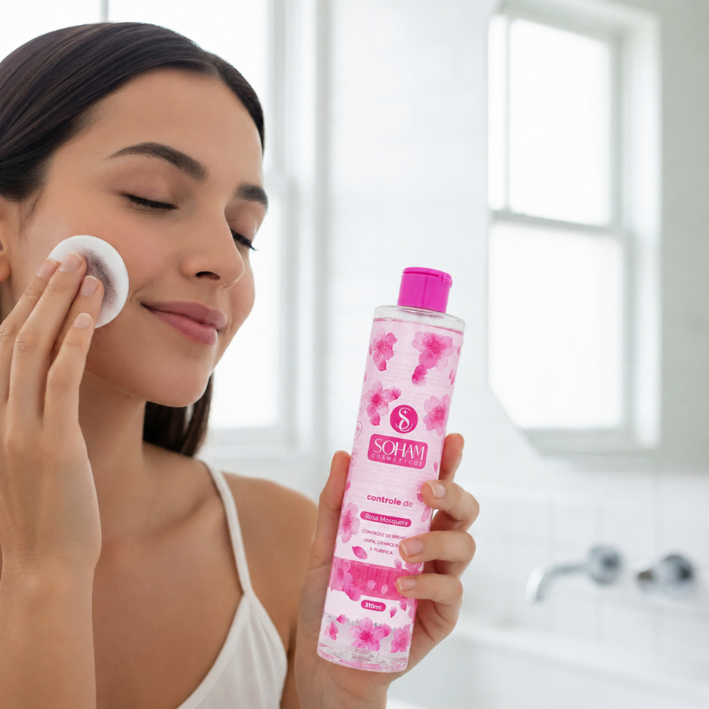 Água Micelar Tutti Frutti Soham Cosméticos 310ml Demaquilante Limpeza Facial 5 em 1