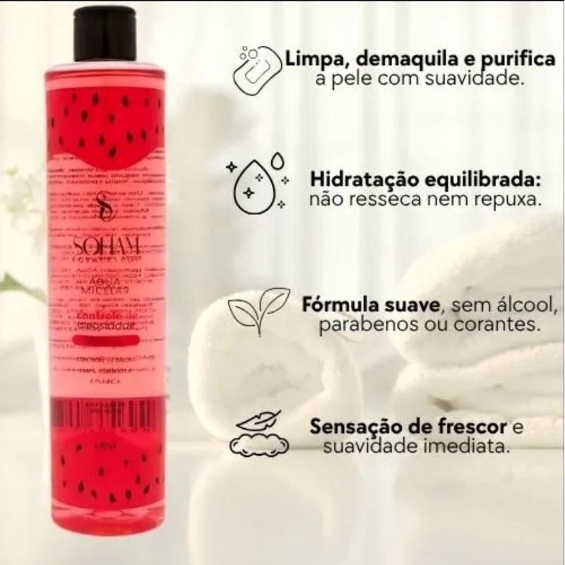 Água Micelar Melancia 🍉 e Pitaya 310ml- Soham