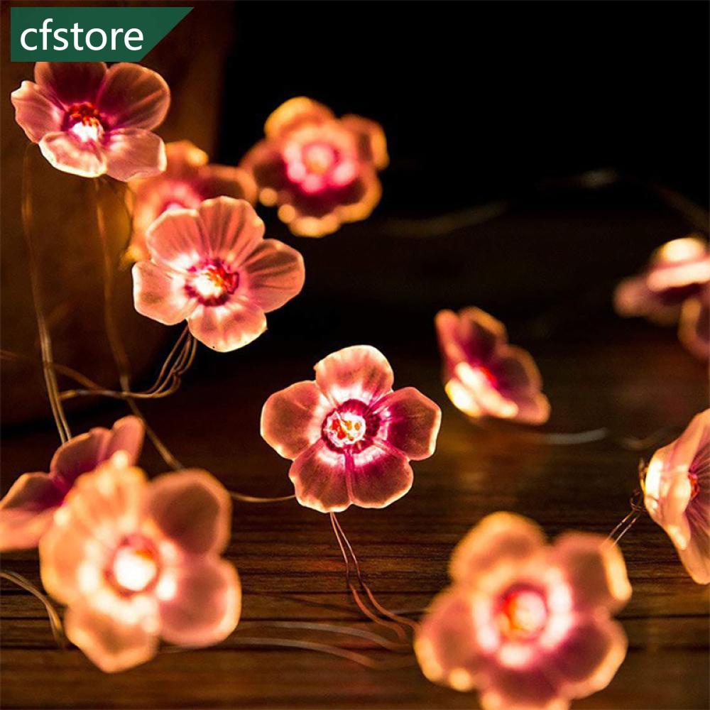 Pink Cherry Blossom String Lights Christmas Holiday Decoração De Natal Luz LED Sakura Hanging Light D9T6