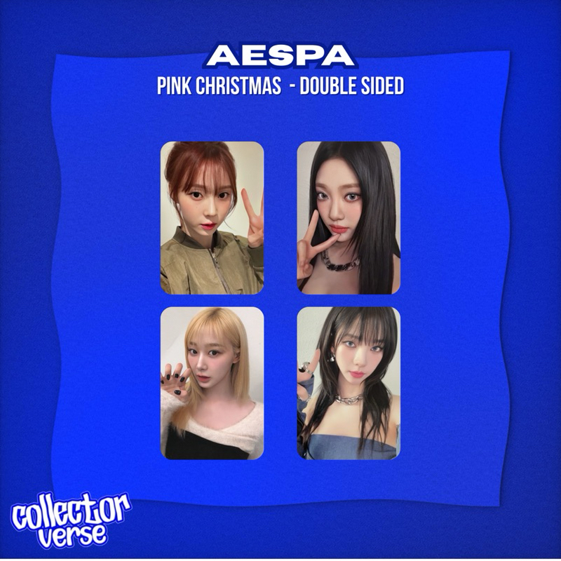 [FANMADE] Aespa Pink Christmas Double Sided Photocard