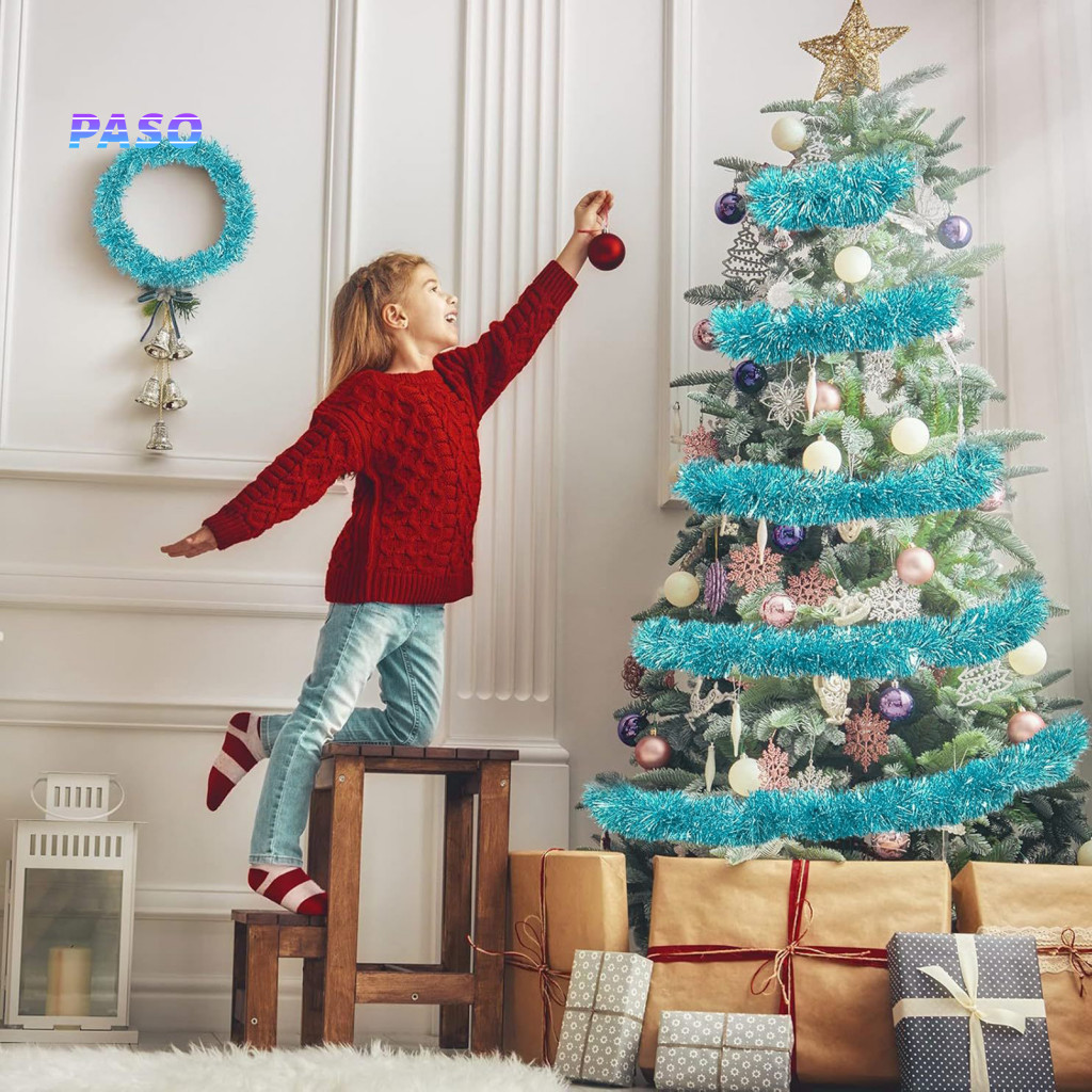 Twisted Tinsel for Trees Holiday Decorative Garland 78 Inch Pink Christmas Decoration Glitter Twist for Xmas Tree Weddin