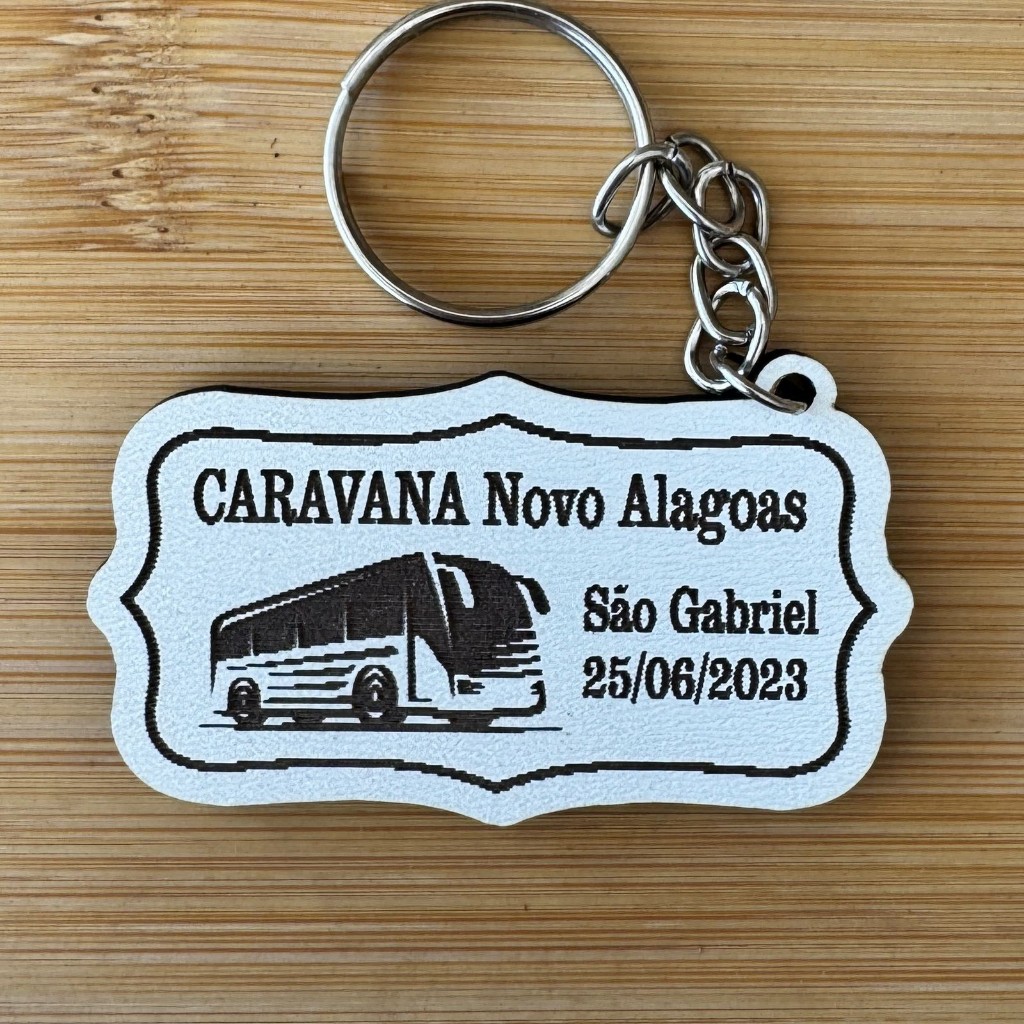 Kit Chaveiro Caravana MDF Personalizado – Viagem, Excursão, Evento, Ônibus