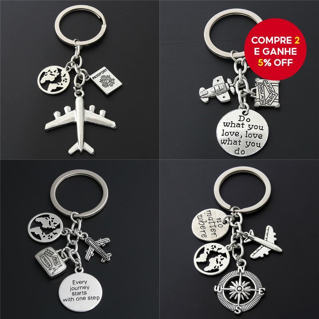 1pc Chaveiro Mapa Mundial com Charme de Avião Presentes para Viajantes Joias para Liberdade Presente de Viagem