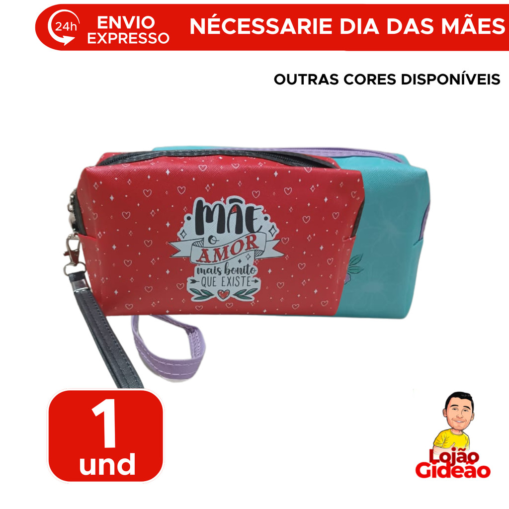 Nécessaire Impermeável Para Presente Dia Das Mães 18cm Para Maquiagem Cabe Na Bolsa Passeio Viagem