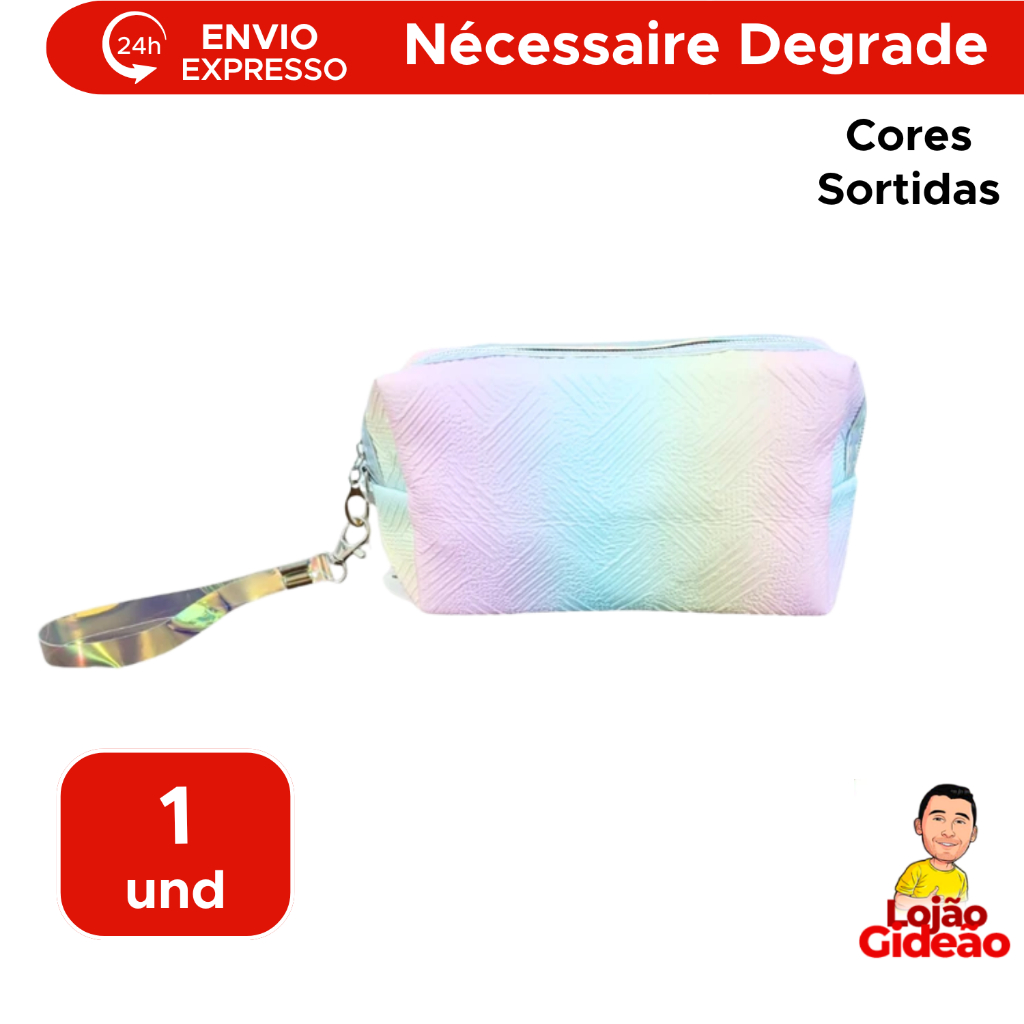 Nécessaire Organizador Cosmético Maquiagem Feminino Para Viagem Em Alto Qualidade Tie-Dye Degradê