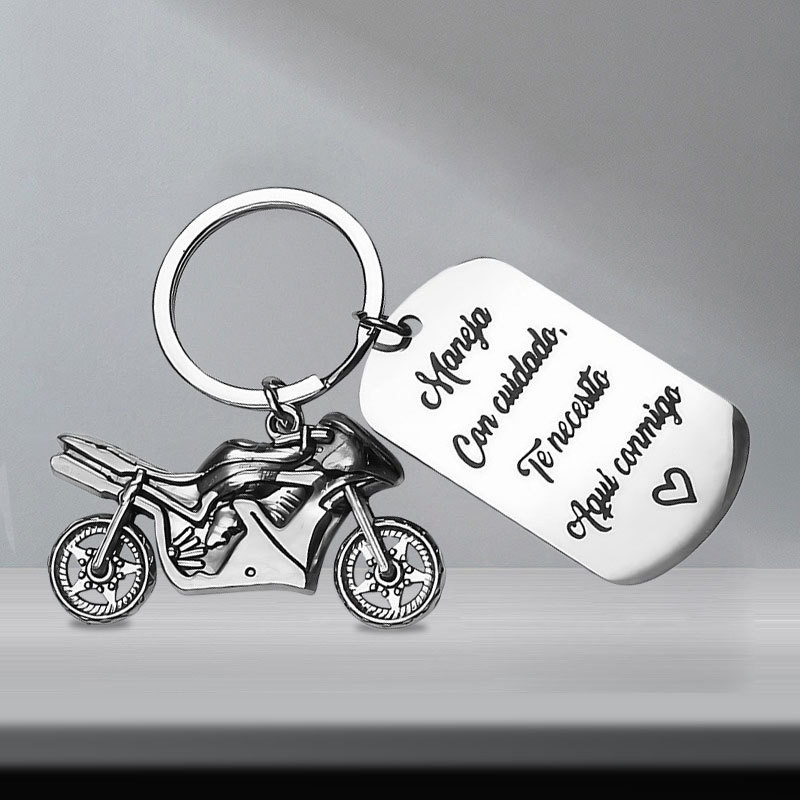 Novo estilo de aço inoxidável chaveiro presente inspirador militar marca viagem motocicleta saco acessórios chaveiro fes