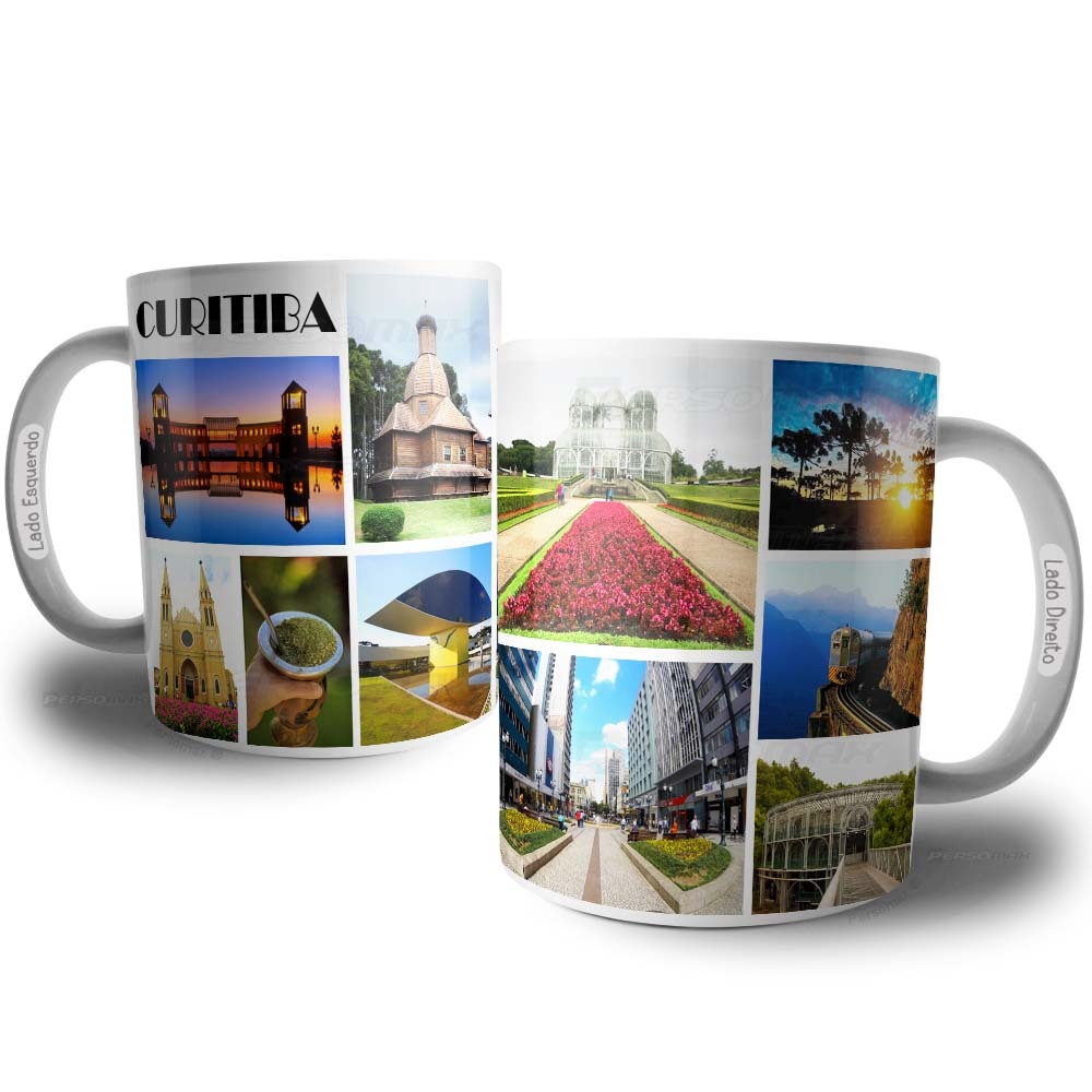 Caneca Cidade de Curitiba - Xicara Lembrança de Viagem Souvenir Paraná Brasil