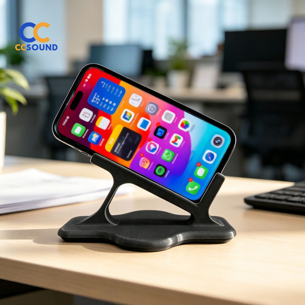 Desktop Phone Holder Stable Stand Lazy Ergonomic Curved for Side Lying on Bed or Sofa Hands-free Video Watching Portable